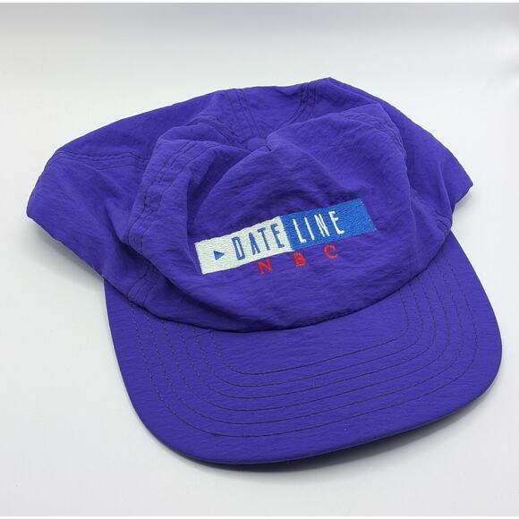 Vintage 90s Purple Dateline NBC Snapback Cap Windbreaker Style TV Network USA - Picture 2 of 10
